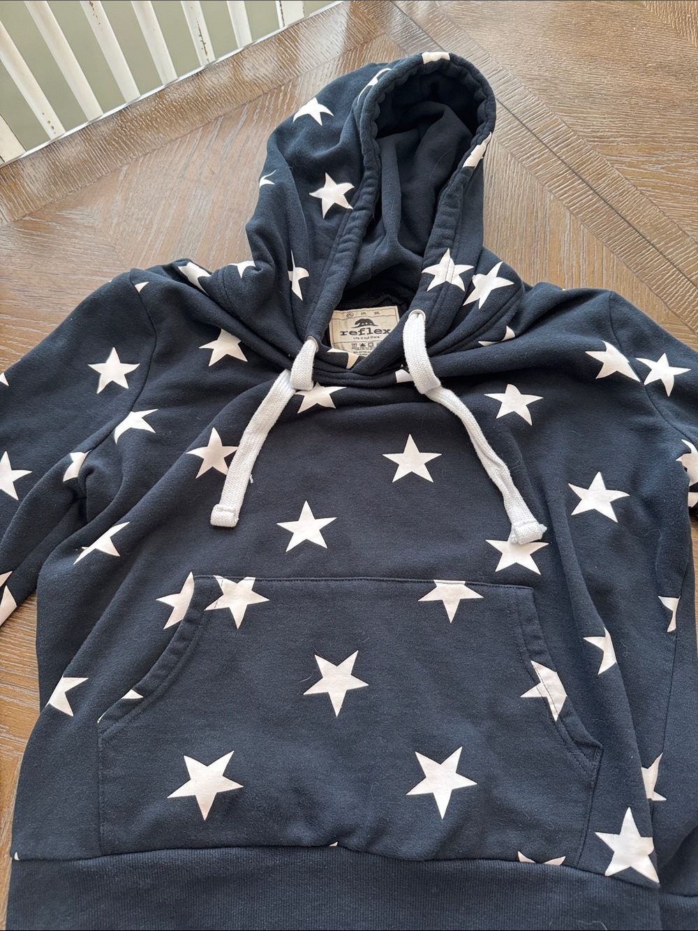 Reflex Navy Hoodie with White Star Print